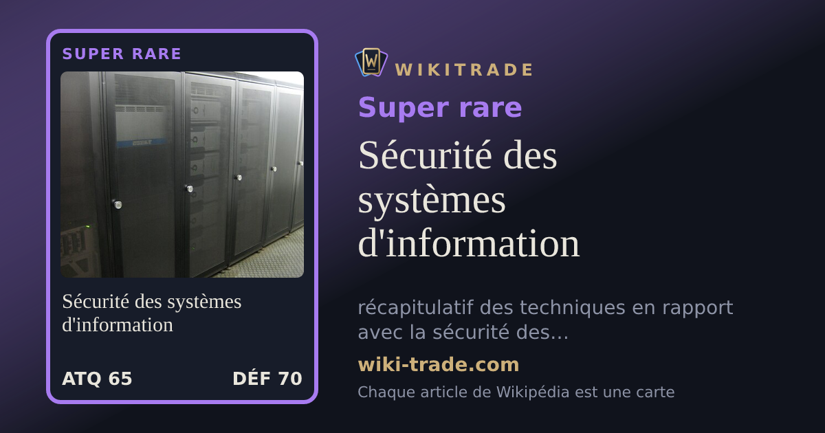 Sécurité des systèmes d'information — carte Super rare