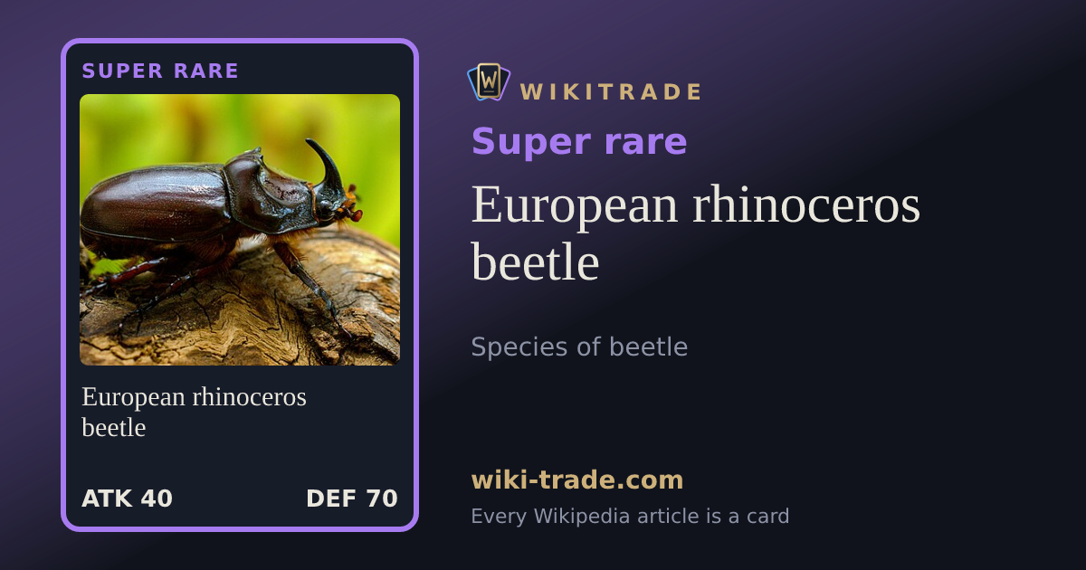 European rhinoceros beetle — Super rare card