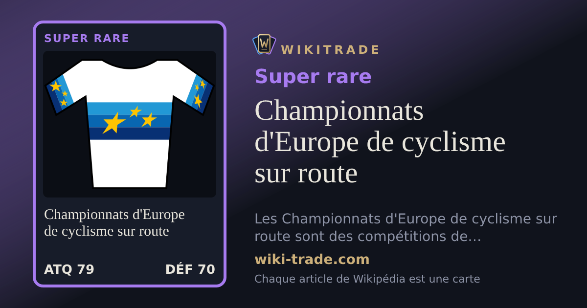 Championnats d'Europe de cyclisme sur route — carte Super rare