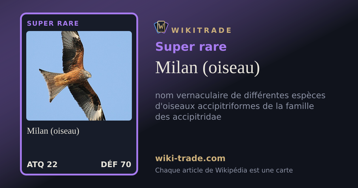 Milan (oiseau) — carte Super rare