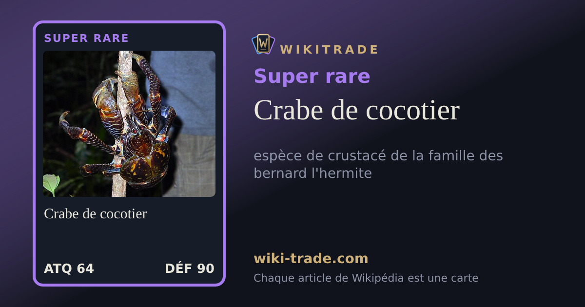Crabe de cocotier — carte Super rare
