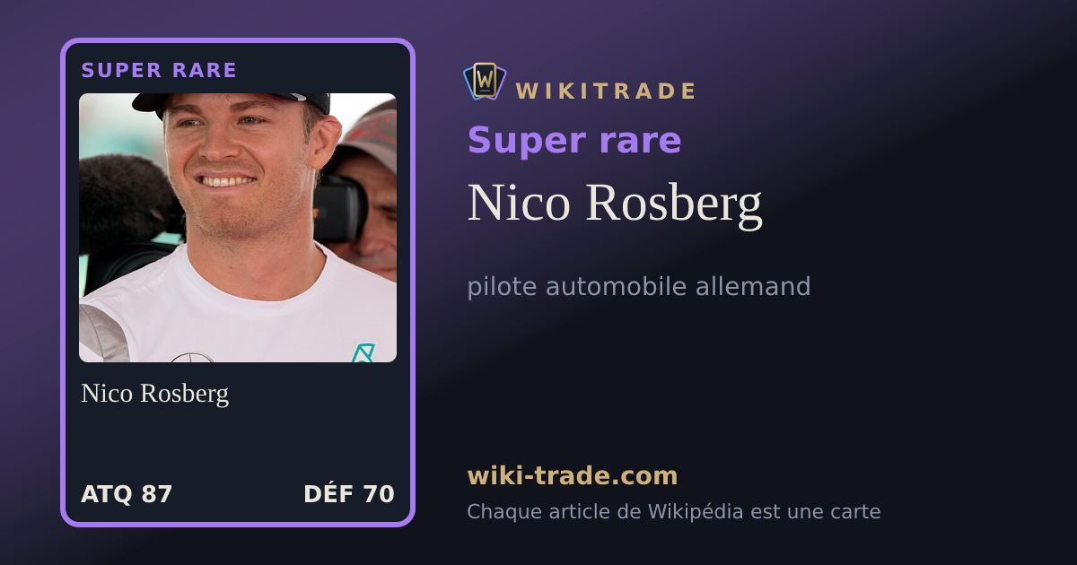 Nico Rosberg — carte Super rare