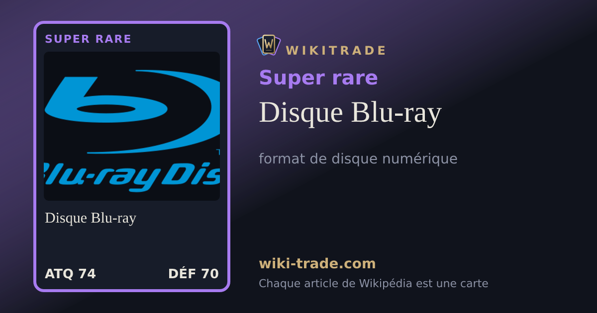 Disque Blu-ray — carte Super rare