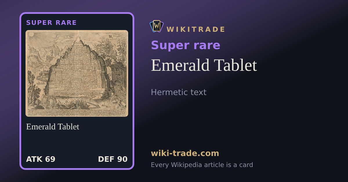 Emerald Tablet — Super rare card