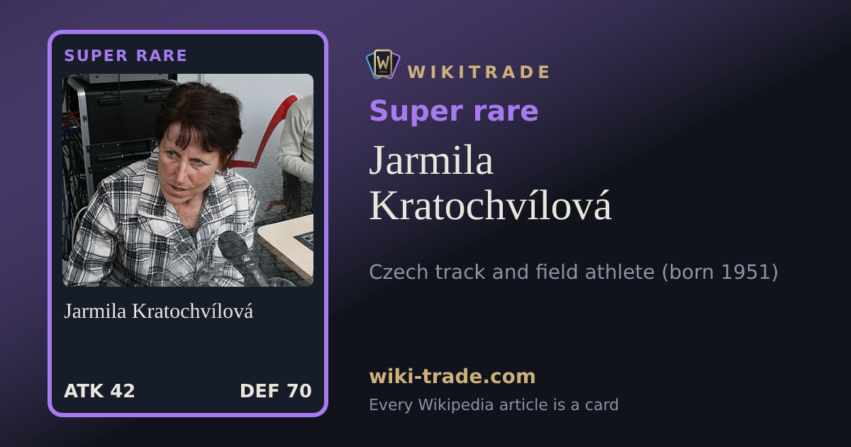 Jarmila Kratochvílová — Super rare card