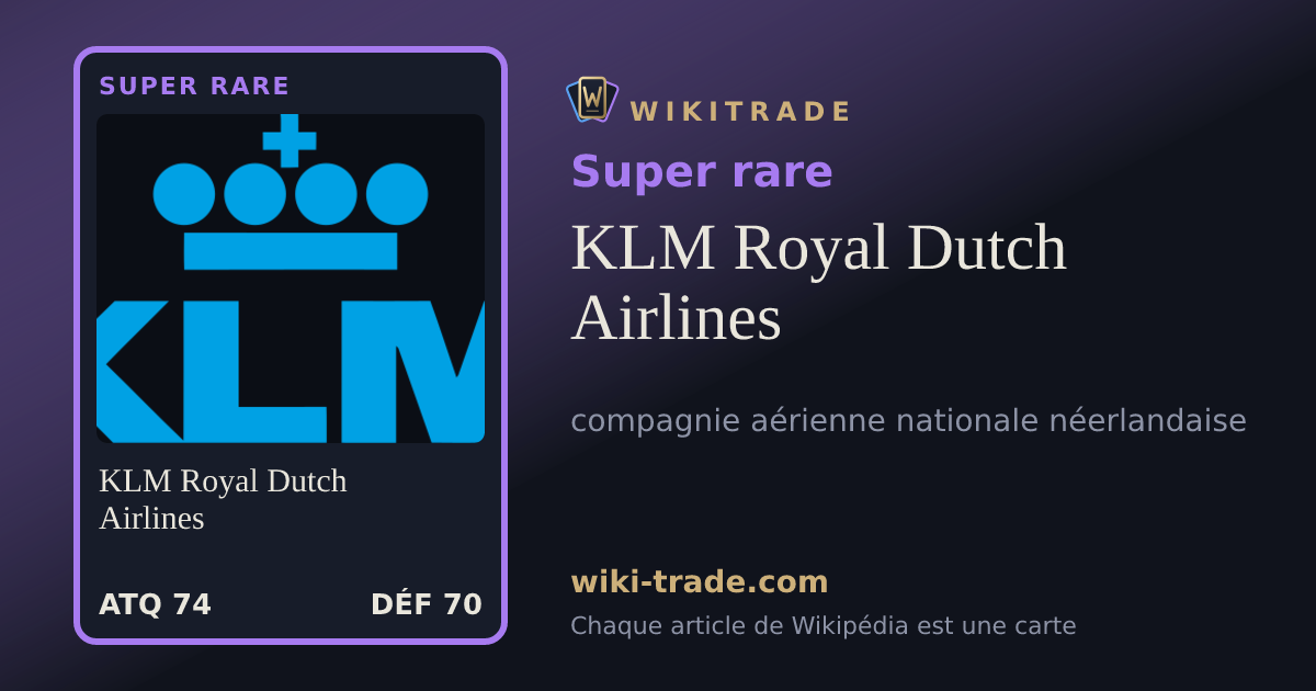 KLM Royal Dutch Airlines — carte Super rare
