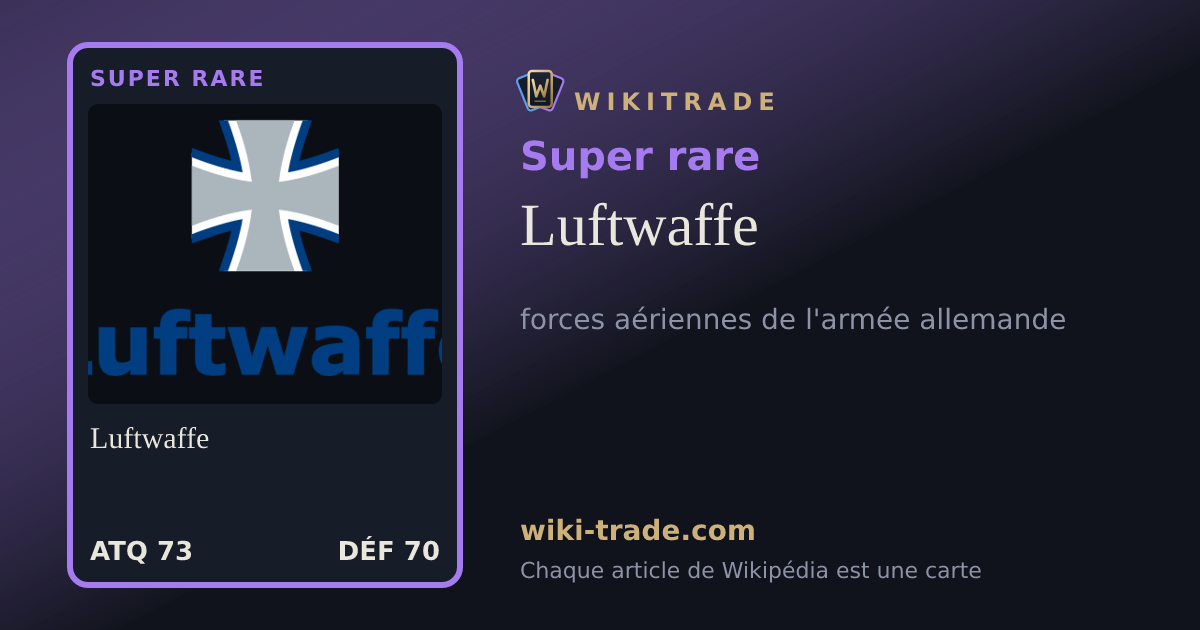 Luftwaffe — carte Super rare