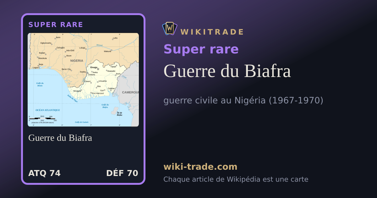 Guerre du Biafra — carte Super rare