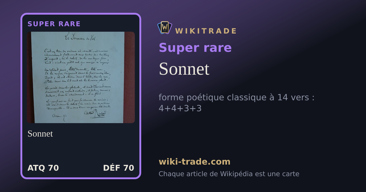 Sonnet — carte Super rare