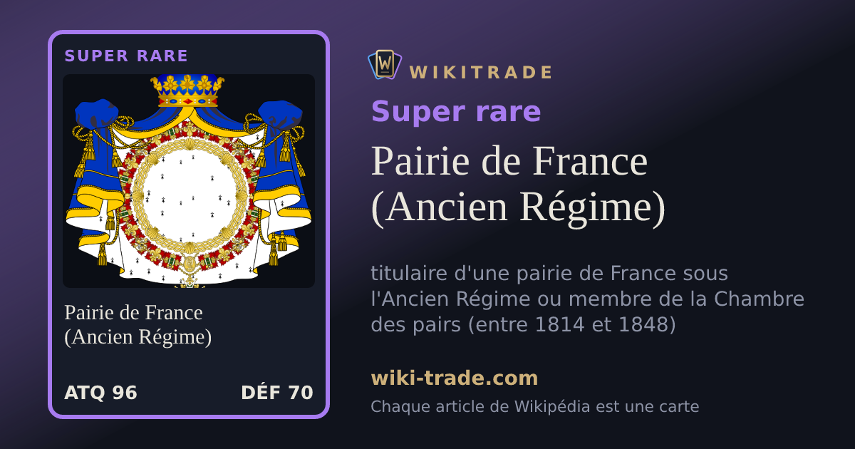 Pairie de France (Ancien Régime) — carte Super rare