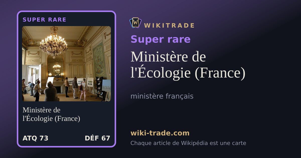 Ministère de l'Écologie (France) — carte Super rare