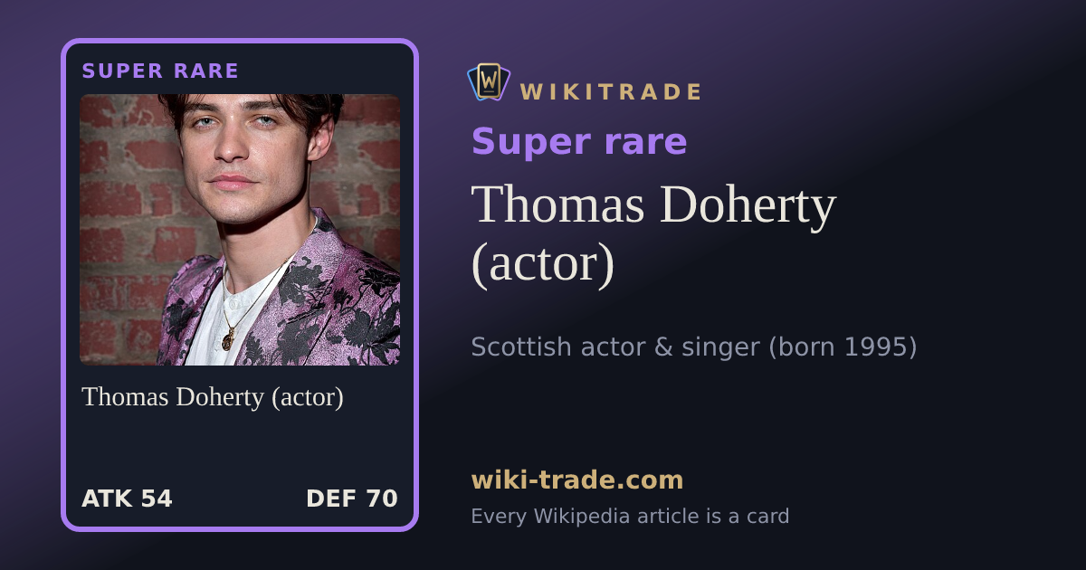 Thomas Doherty (actor) — Super rare card