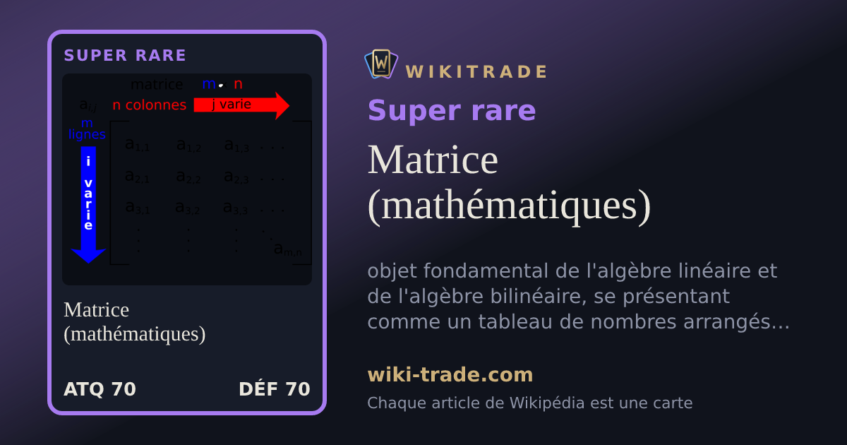 Matrice (mathématiques) — carte Super rare