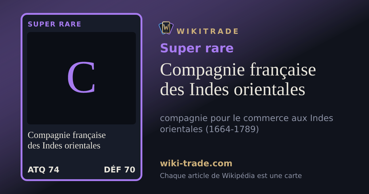 Compagnie française des Indes orientales — carte Super rare