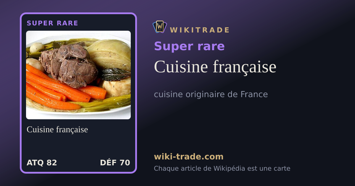 Cuisine française — carte Super rare