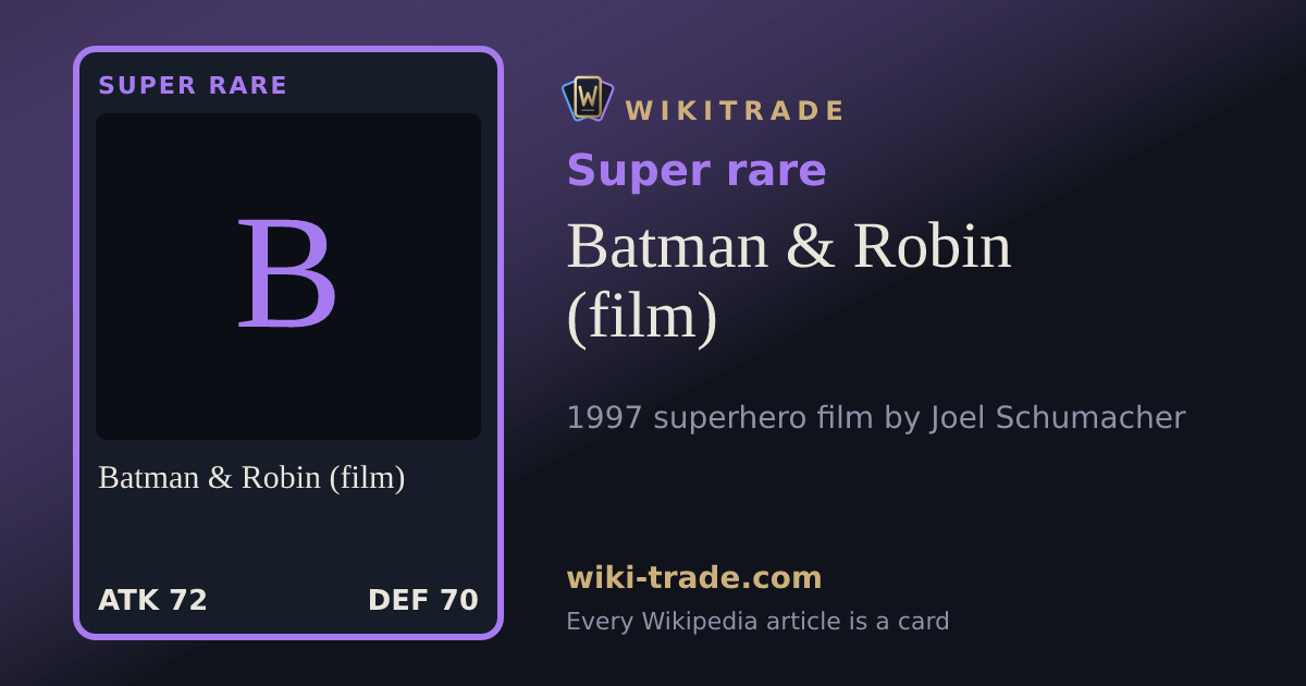 Batman & Robin (film) — Super rare card