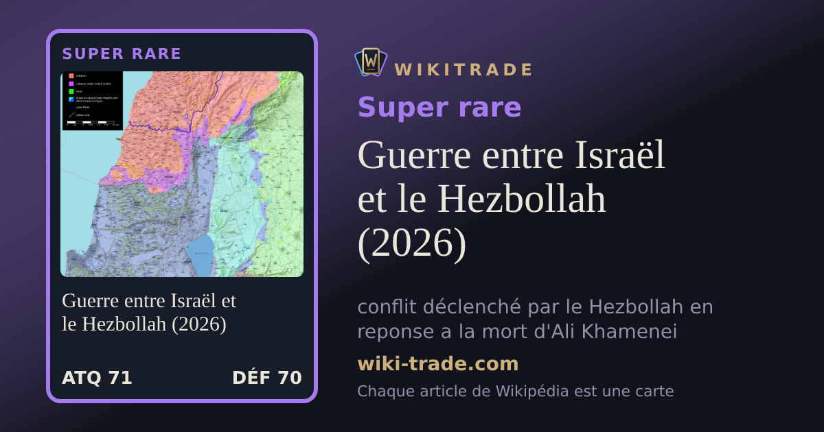 Guerre entre Israël et le Hezbollah (2026) — carte Super rare