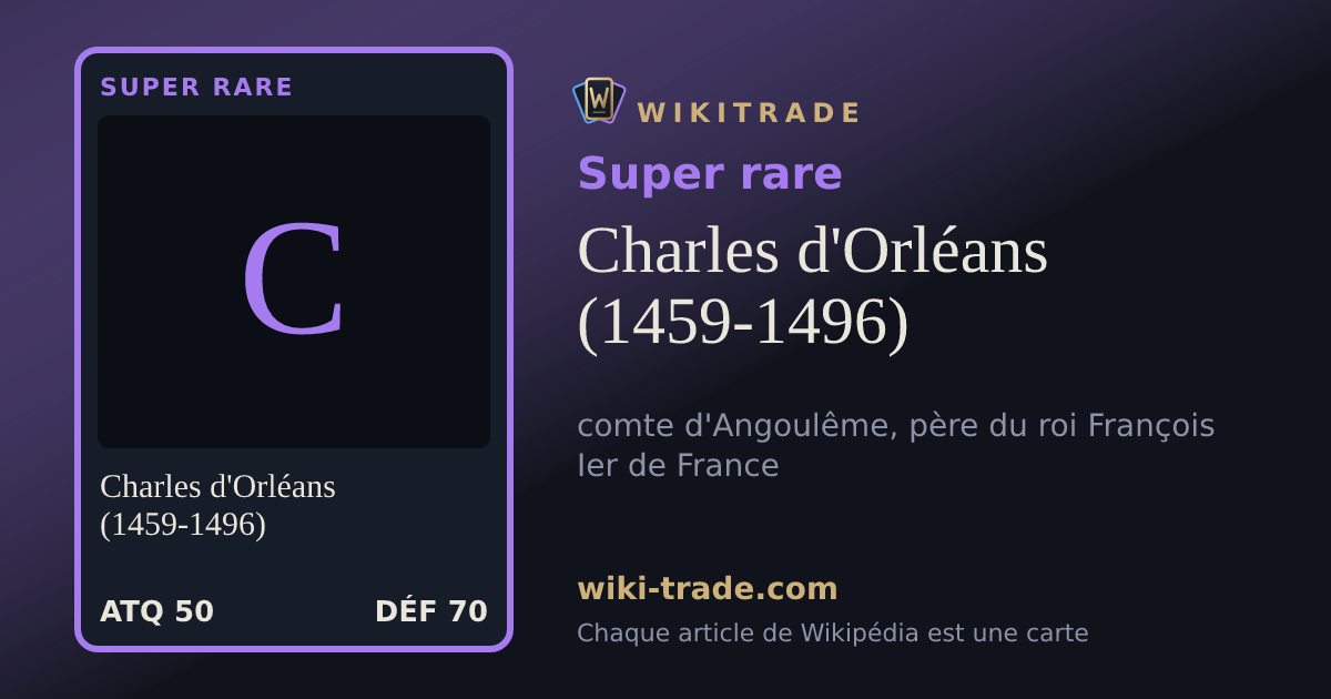 Charles d'Orléans (1459-1496) — carte Super rare