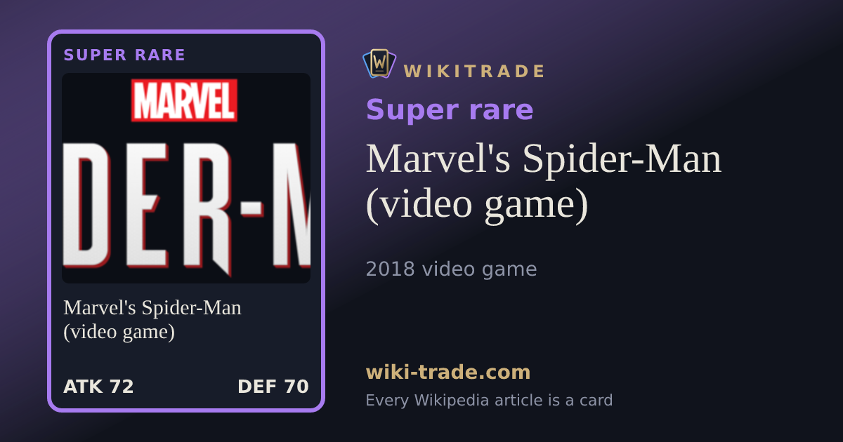 Marvel's Spider-Man (video game) — Super rare card