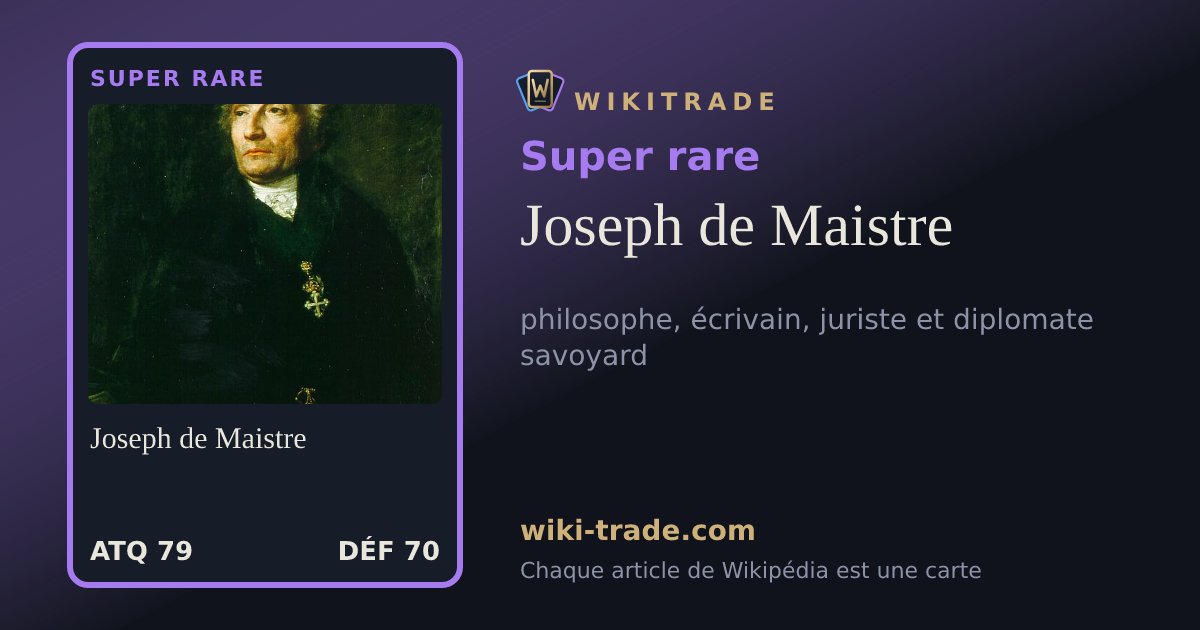 Joseph de Maistre — carte Super rare