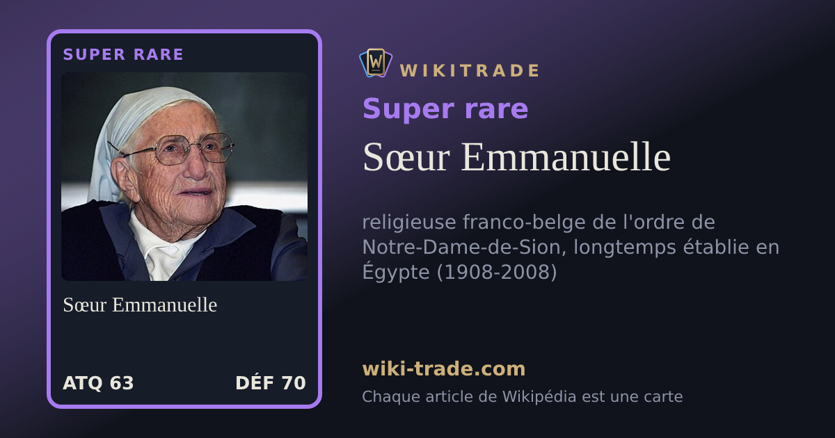 Sœur Emmanuelle — carte Super rare