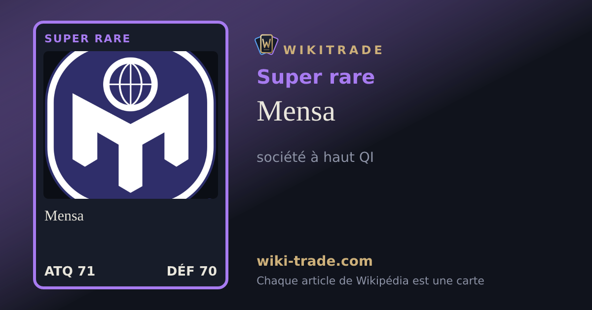 Mensa — carte Super rare