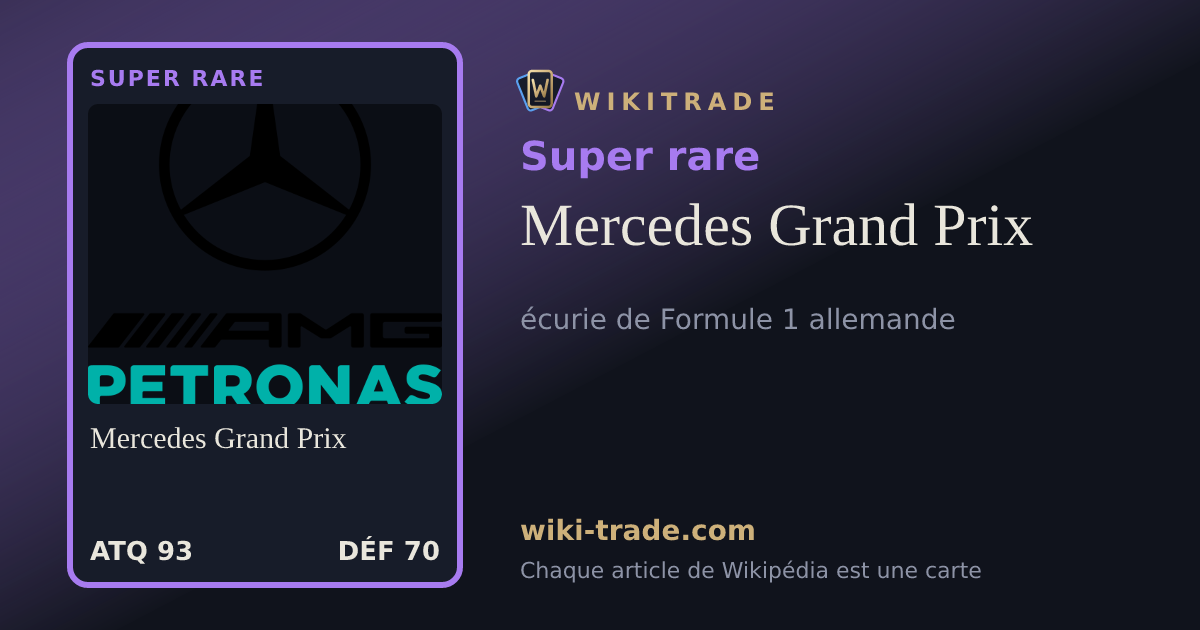 Mercedes Grand Prix — carte Super rare