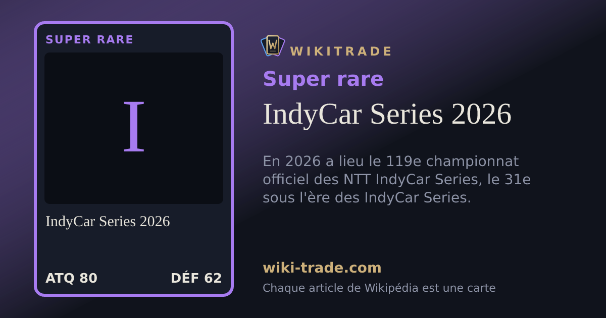 IndyCar Series 2026 — carte Super rare