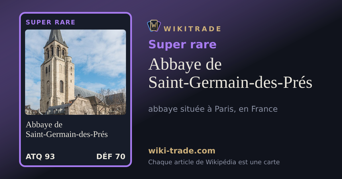 Abbaye de Saint-Germain-des-Prés — carte Super rare