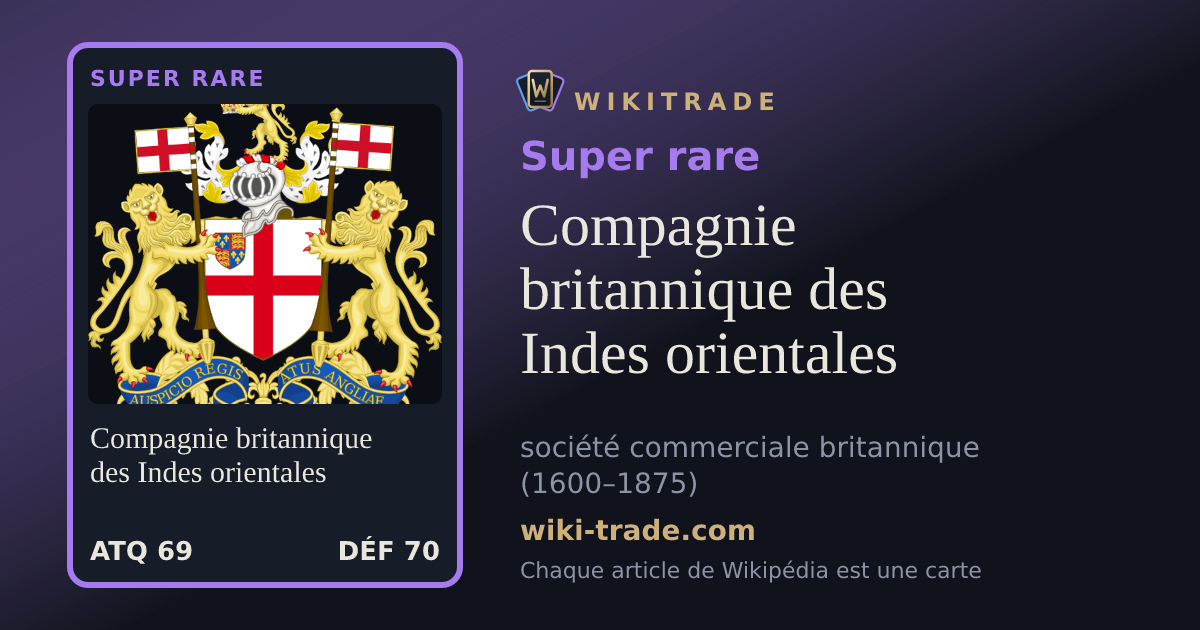 Compagnie britannique des Indes orientales — carte Super rare