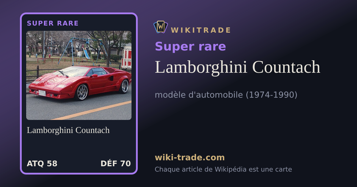 Lamborghini Countach — carte Super rare
