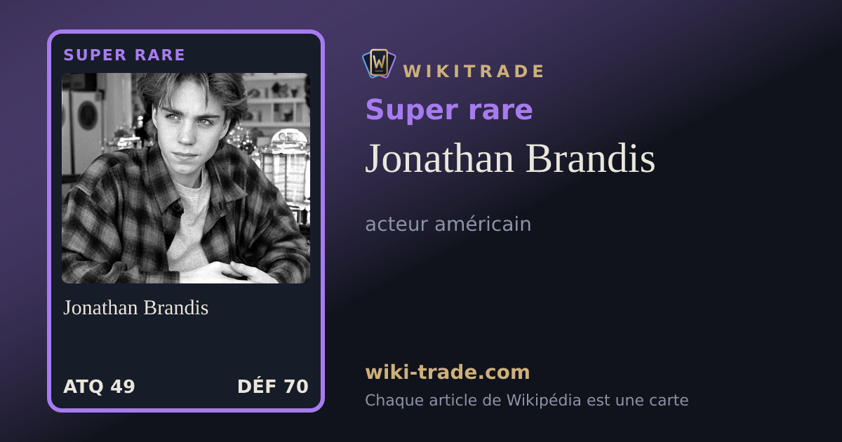 Jonathan Brandis — carte Super rare