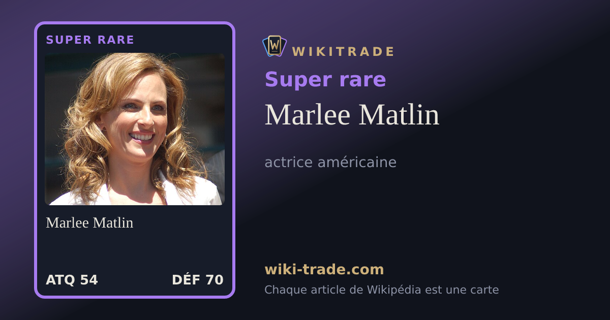 Marlee Matlin — carte Super rare