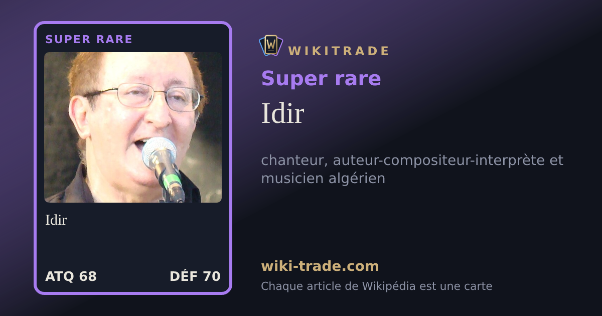 Idir — carte Super rare