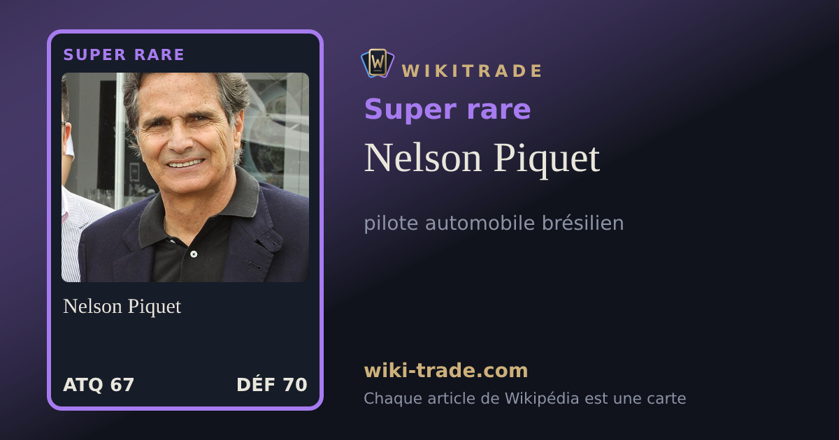 Nelson Piquet — carte Super rare