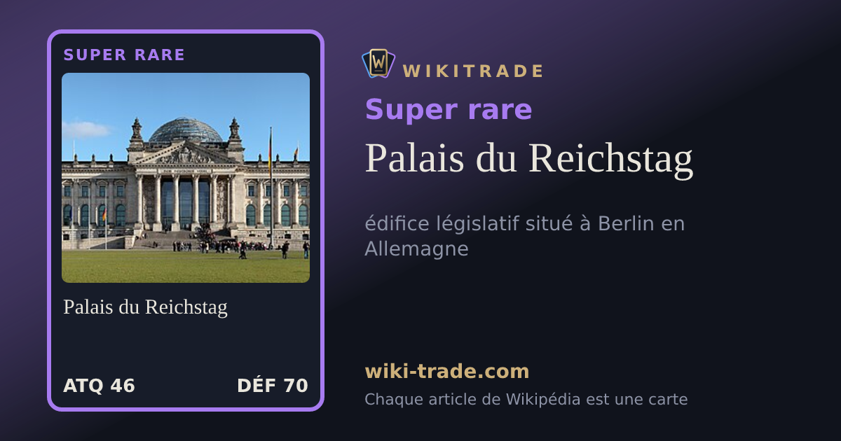 Palais du Reichstag — carte Super rare