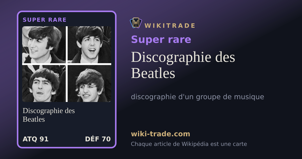 Discographie des Beatles — carte Super rare