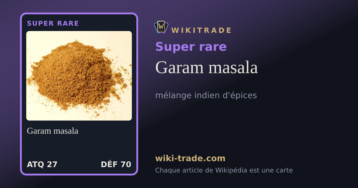 Garam masala — carte Super rare