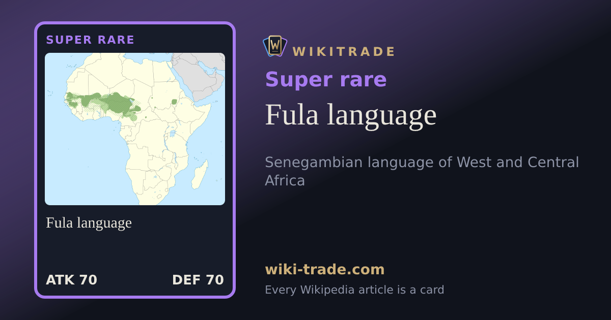 Fula language — Super rare card