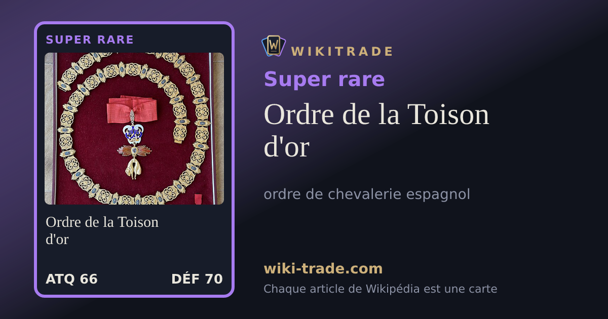 Ordre de la Toison d'or — carte Super rare