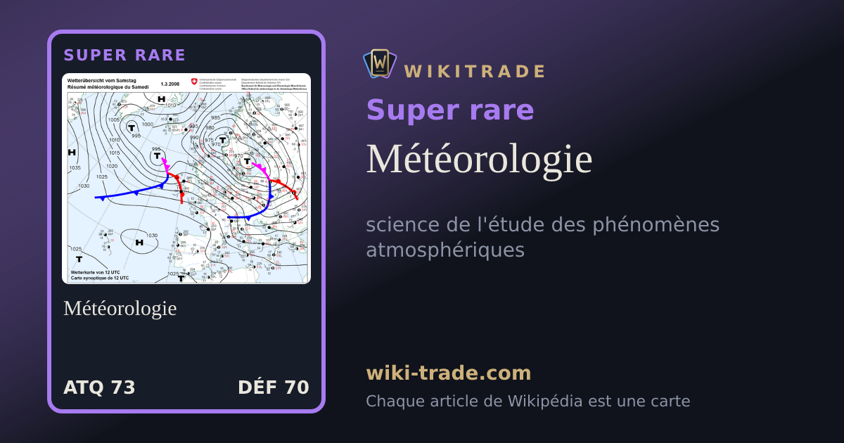 Météorologie — carte Super rare