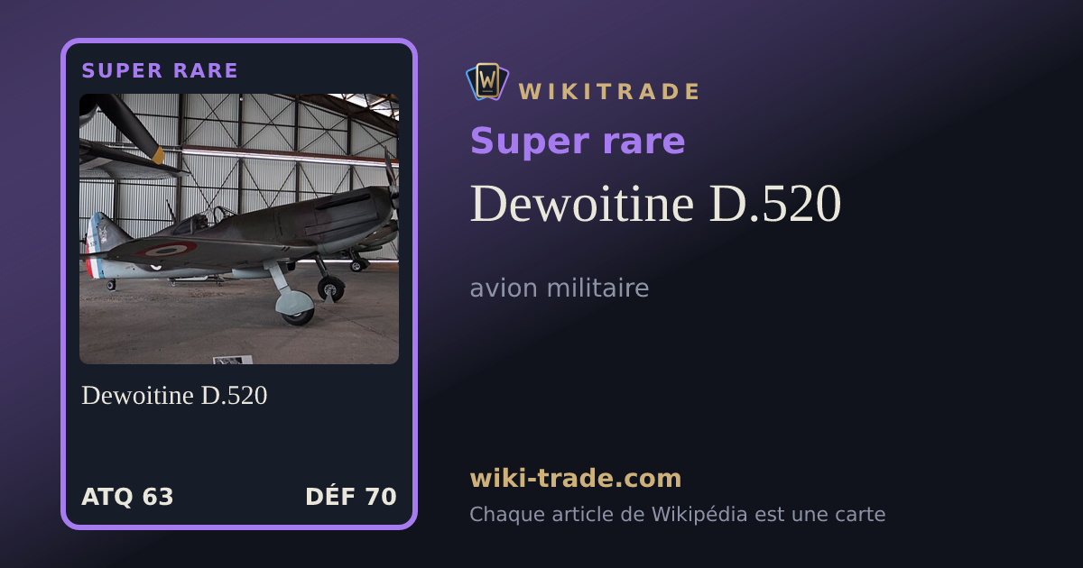 Dewoitine D.520 — carte Super rare