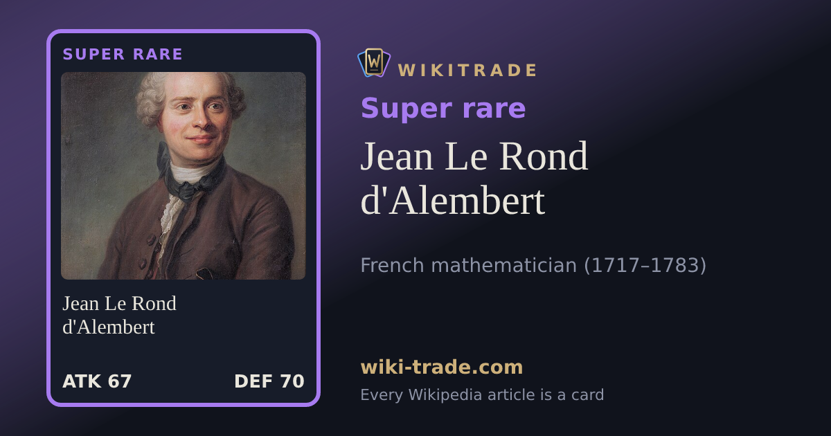 Jean Le Rond d'Alembert — Super rare card