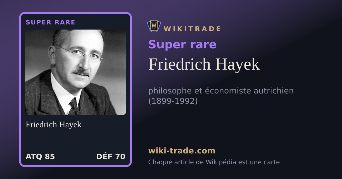 Friedrich Hayek — carte Super rare