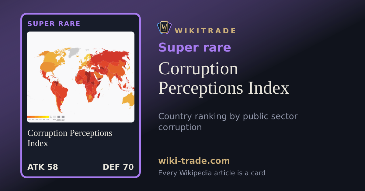 Corruption Perceptions Index — Super rare card