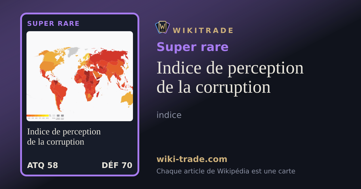 Indice de perception de la corruption — carte Super rare