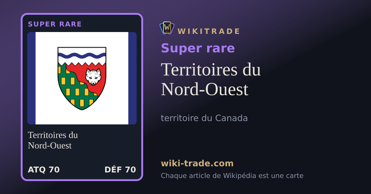 Territoires du Nord-Ouest — carte Super rare