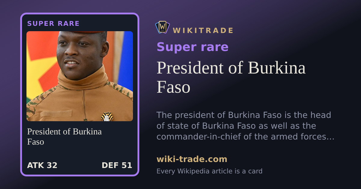 President of Burkina Faso — Super rare card