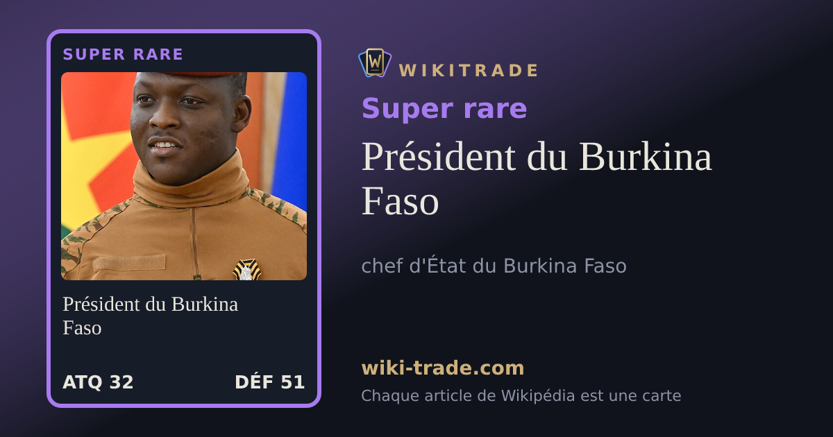 Président du Burkina Faso — carte Super rare