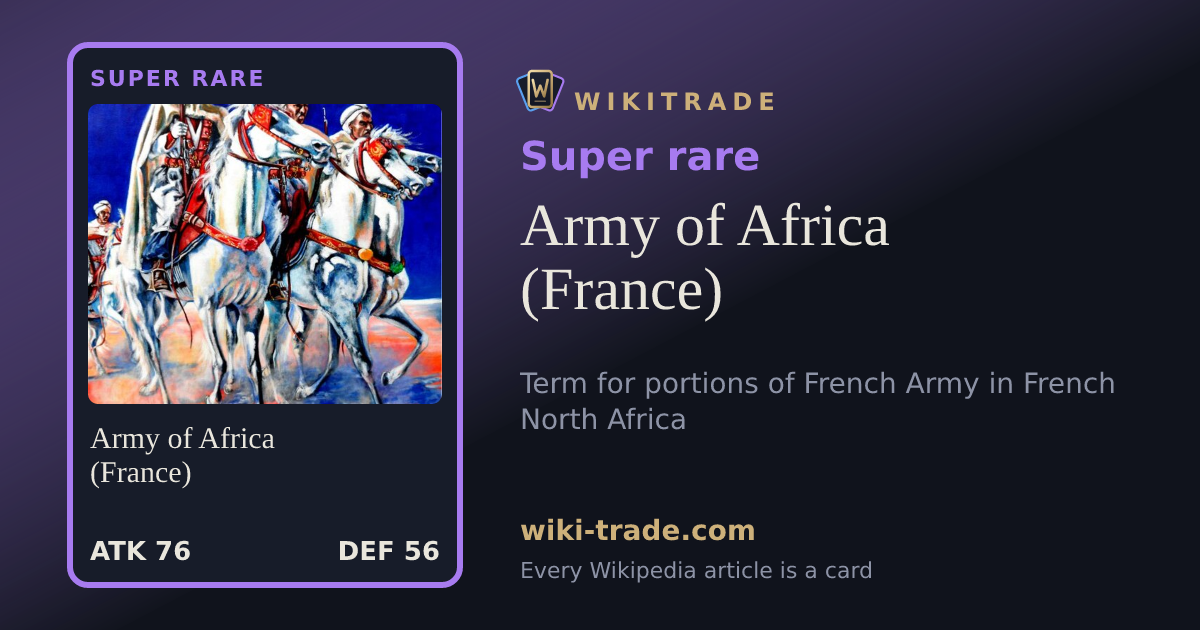 Army of Africa (France) — Super rare card